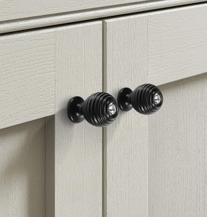 Alloy Crystal Cabinet Pulls & Knobs - Black Finish for Wardrobes - #7 - Gray / 1pc