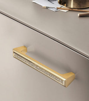Alloy Crystal Cabinet Pulls & Knobs - Gold Finish for Wardrobes - view 8