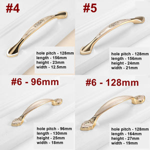 Alloy Floral Cabinet Pulls & Knobs - Gold Finish Furniture Hardware - #3 / 1pc