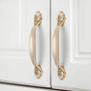 Alloy Floral Cabinet Pulls & Knobs - Gold Finish Furniture Hardware - #5 / 1pc