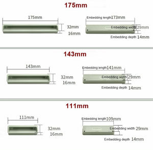 Alloy Flush Cabinet Pulls - Black Finish for Cabinets & Drawers - White 143mm / 1pc