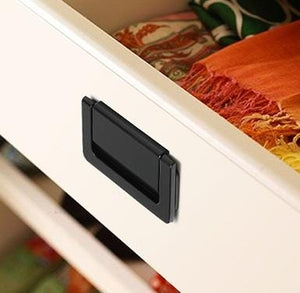 Alloy Flush Cabinet Pulls - Black Finish for Cabinets & Drawers - Olive Gray 64mm / 1pc