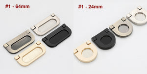 Alloy Flush Cabinet Pulls - Black Finish for Cabinets & Drawers - #1 Gold 64mm / 1pc