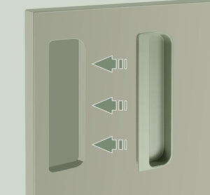 Alloy Flush Cabinet Pulls - Black Finish for Cabinets & Drawers - Cashmere Grey 140mm / 1pc
