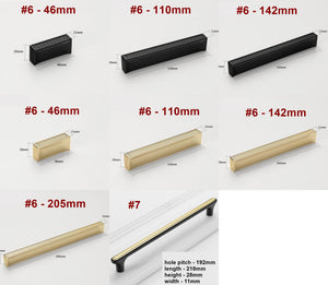 Alloy Geometric Cabinet Pulls & Knobs - Matte Gold Finish Hardware - #2 Black / 1pc