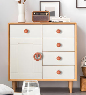 Alloy Geometric Cabinet Pulls & Knobs - White Finish for Cabinets - #2 Cashmere grey / 1pc