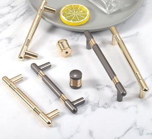 Alloy Industrial Cabinet Pulls & Knobs - Brushed Gold Finish - #2 Gray 96mm / 1pc
