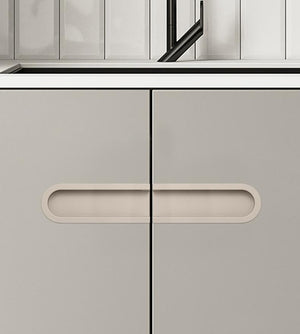 Alloy Minimalist Cabinet Pulls & Knobs - Black Finish for Cabinets - Cashmere Grey 65mm / 1pc