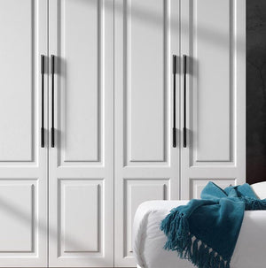 Alloy Minimalist Cabinet Pulls & Knobs - Black Finish for Cabinets - #4 Brass 500mm / 1pc