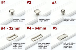 Alloy Minimalist Cabinet Pulls & Knobs - Brushed Nickel Finish - #2 / 1pc