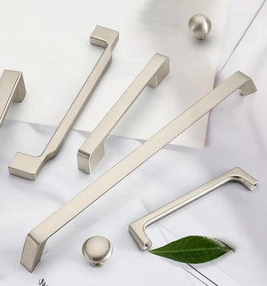Alloy Minimalist Cabinet Pulls & Knobs - Brushed Nickel Finish - #4 - 64mm / 1pc