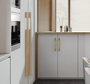 Alloy Minimalist Cabinet Pulls & Knobs - Brushed Gold Finish - Brass 512mm / 1pc