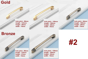 Alloy Minimalist Cabinet Pulls & Knobs - Matte Gold Finish Hardware - #1 Bronze / 1pc