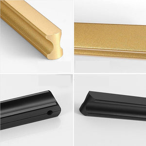 Alloy Minimalist Cabinet Pulls & Knobs - Matte Gold Finish Hardware - #2 Black / 1pc