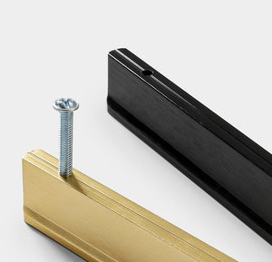 Alloy Minimalist Cabinet Pulls & Knobs - Matte Gold Finish Hardware - Brass 192mm / 1pc