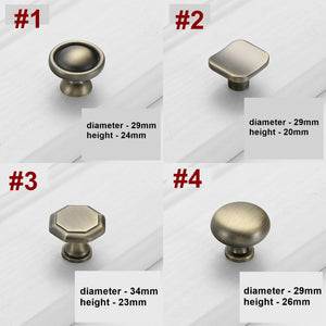 Alloy Neoclassical Cabinet Pulls & Knobs - Antique Bronze Finish - #2 / 1pc