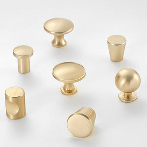Alloy Round Cabinet Edge Pulls - Brushed Gold Finish for Cabinets - #1 Brass 25mm / 1pc
