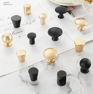 Alloy Round Cabinet Edge Pulls - Brushed Gold Finish for Cabinets - #3 Black / 1pc