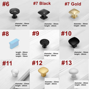Alloy Round Cabinet Pulls & Knobs - Black Finish for DIY Projects - #2 Antique Gold / 1pc