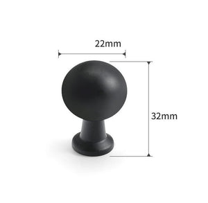 Alloy Round Cabinet Pulls & Knobs - Brushed Nickel Finish Hardware - Black / 1pc
