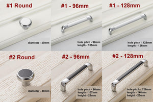 Alloy Round Cabinet Pulls & Knobs - Chrome Finish for DIY Projects - #1 - 96mm / 1pc