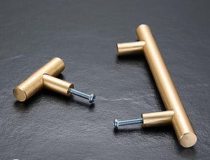 Alloy Round Cabinet Pulls & Knobs - Matte Gold Finish for Cabinets - Black - 320mm / 1pc