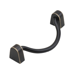 Dark bronze U-shaped bail pull with square mounts, option No. 8.