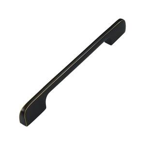 Black curved bar pull with gold-tone edges, 160 mm, option No. 14.