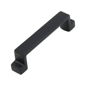 Black straight rectangular bar pull with stepped mounts, 96 mm, option No. 2.