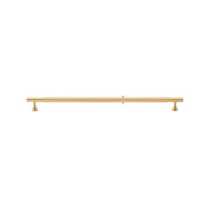 Brass-tone bar pull with a ring-ribbed center and stepped feet, 320 mm, option No. 10.