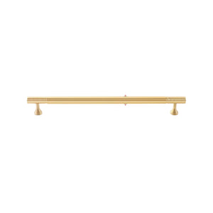 Brass-tone bar pull with ring-ribbed ends and a smooth center, 224 mm, option No. 11.