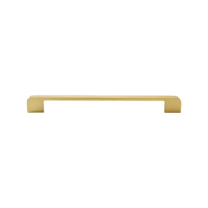 Brass-tone straight bar pull with square posts, 192 mm, option No. 12.
