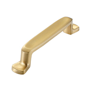 Brushed gold-tone angled bar pull, 96 mm, option No. 24.