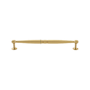Brushed gold slim fluted bar pull, option No. 18, 224 mm.