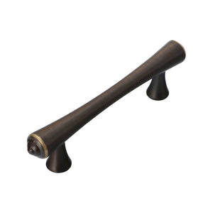 Coffee bronze tapered bar pull, 96 mm.