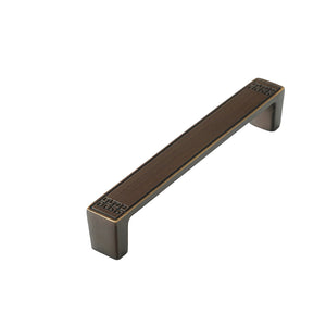 Coffee brown rectangular bar pull, 128 mm, option No. 6.