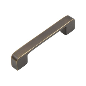 Coffee-brown straight bar pull with square ends and a slim highlighted edge, 96 mm, option No. 3.