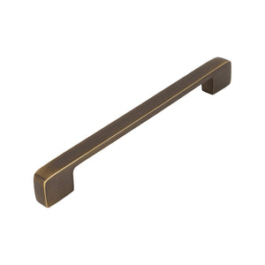 Coffee brown straight bar pull with square ends, 160 mm.