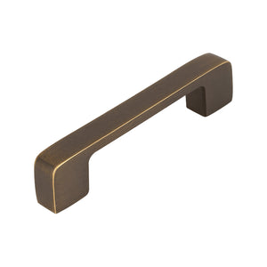 Coffee brown straight bar pull with square ends, 96 mm.