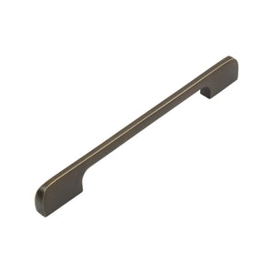 Coffee-brown wide flat-faced bar pull with rounded ends, 160 mm, option No. 2.