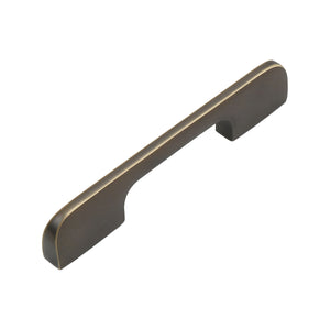 Coffee-brown wide flat-faced bar pull with rounded ends, 96 mm, option No. 2.