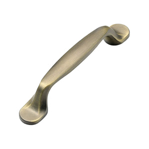 Gently curved bar pull with broad rounded end mounts, variant #23, 96 mm.