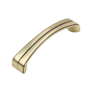 Gold-tone arched grooved bar pull, 96 mm, option No. 2.