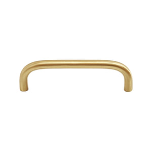 Gold-tone rounded U-shaped bar pull, option No. 3, 96 mm.