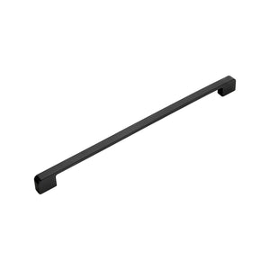 Matte black straight bar pull with squared ends, option No. 2, 320 mm.