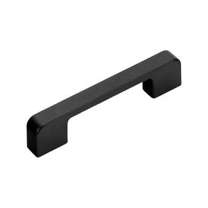 Matte black straight bar pull with squared ends, option No. 2, 96 mm.