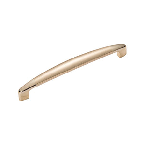Rose gold-tone tapered bar pull with angled ends, option No. 8, 128 mm.