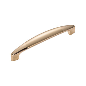 Rose gold-tone tapered bar pull with angled ends, option No. 8, 96 mm.