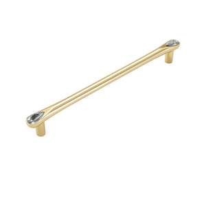 Slim gold-tone bar pull with silver-tone decorative ends, 192 mm, option No. 8.