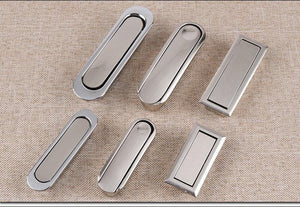 Brass Floral Door Knocker Ring Pulls - Steel Finish for Wardrobes - No.1 - 50mm / 1pc